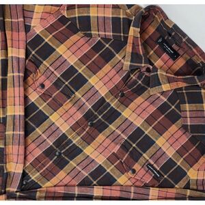 Lucky Brand Grom Plaid Western Long Sleeve Shirt Men's Large‎ Multicolor Stretch